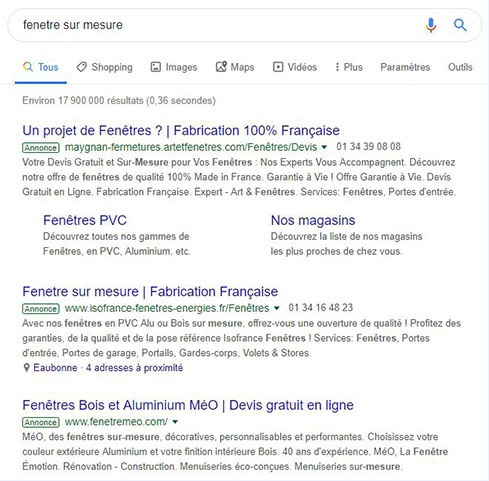 google référencement payant